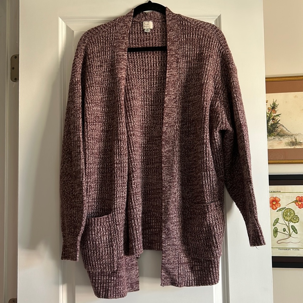 Oversized Knit Purple Cardigan